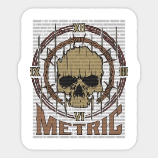 Metric Vintage Skull Sticker